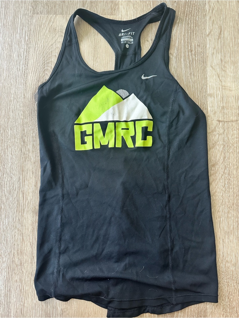 Nike Black Dri-FIT Racerback Tank with White Swoosh